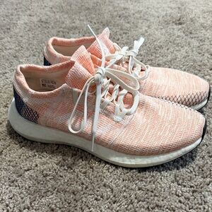 adidas Women's Coral and White Sneakers